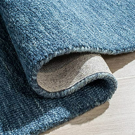 Blue Ivory 8' x 10' Safavieh Metro Collection MET610M Handmade Stripe Premium Wool Area Rug 